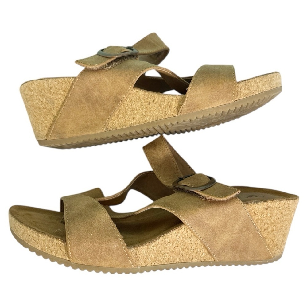 Stylish Tan Strappy Wedge Sandals “Emory” Size 10 - Picture 4 of 11